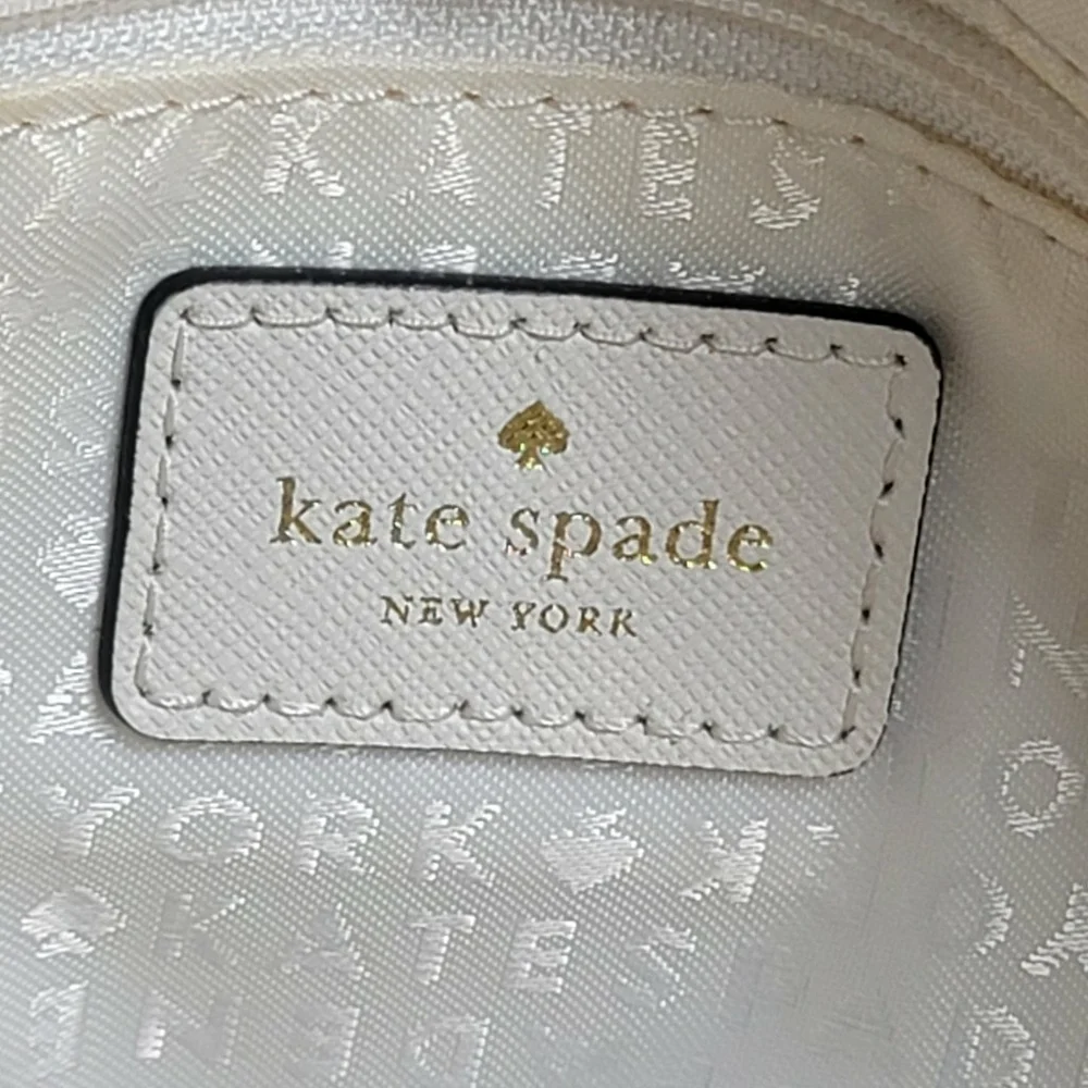 Kate Spade Evangelie Laurel Way Sachel Handbag Purse Beige Ecru Black Crossbody - Picture 11 of 12